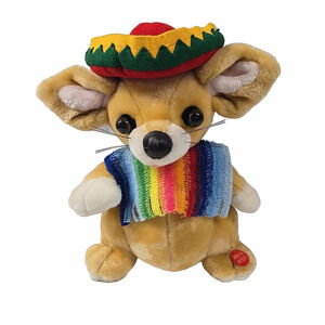 Mills Trading Vintage Chihuahua Dog Animated Plush Sings La Bamba Sombrero 12 In
